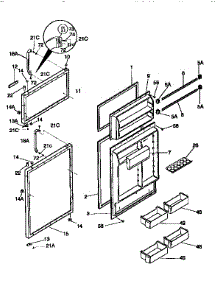 Door parts for Kenmore Refrigerator 253.9768311 (2539768311, 253 9768311) from AppliancePartsPros.com