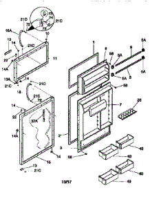 Doors parts for Kenmore Refrigerator 253.9768314 (2539768314, 253 9768314) from AppliancePartsPros.com