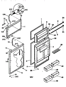 Doors parts for Kenmore Refrigerator 253.9768385 (2539768385, 253 9768385) from AppliancePartsPros.com