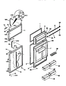 Doors parts for Kenmore Refrigerator 253.9768411 (2539768411, 253 9768411) from AppliancePartsPros.com