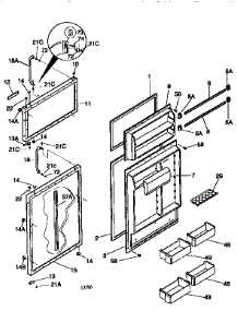 Doors parts for Kenmore Refrigerator 253.9768422 (2539768422, 253 9768422) from AppliancePartsPros.com