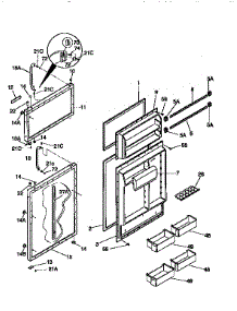 Door parts for Kenmore Refrigerator 253.9768480 (2539768480, 253 9768480) from AppliancePartsPros.com