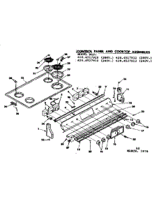 Control Panel And Cooktop Assemblies parts for Kenmore Range 628.4527912 (6284527912, 628 4527912) from AppliancePartsPros.com