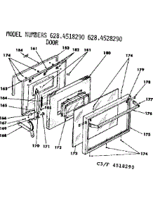 Door parts for Kenmore Range 628.4528290 (6284528290, 628 4528290) from AppliancePartsPros.com