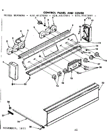 Control Panel And Cover parts for Kenmore Range 628.4537891 (6284537891, 628 4537891) from AppliancePartsPros.com