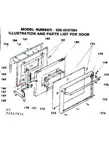 Door parts for Kenmore Range 628.4547994 (6284547994, 628 4547994) from AppliancePartsPros.com