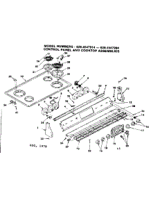 Control Panel And Cooktop Assemblies parts for Kenmore Range 628.4547994 (6284547994, 628 4547994) from AppliancePartsPros.com