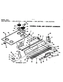 Control Panel And Cooktop Assemblies parts for Kenmore Range 628.4557890 (6284557890, 628 4557890) from AppliancePartsPros.com