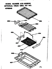 Optional Steak Grill Kit parts for Kenmore Range 628.4588090 (6284588090, 628 4588090) from AppliancePartsPros.com