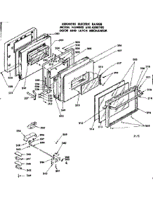 Door And Latch Mechanism parts for Kenmore Range 628.4588190 (6284588190, 628 4588190) from AppliancePartsPros.com
