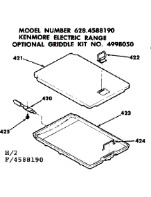 Optional Griddle Kit No. 4998050 parts for Kenmore Range 628.4588190 (6284588190, 628 4588190) from AppliancePartsPros.com