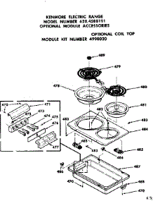 Coil Top Module Kit No. 4998020 parts for Kenmore Range 628.4588191 (6284588191, 628 4588191) from AppliancePartsPros.com