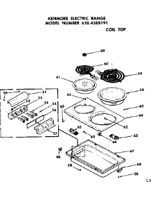 Coil Top parts for Kenmore Range 628.4588191 (6284588191, 628 4588191) from AppliancePartsPros.com