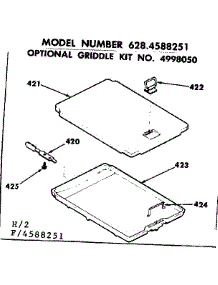 Optional Griddle Kit No. 4998050 parts for Kenmore Range 628.4588251 (6284588251, 628 4588251) from AppliancePartsPros.com
