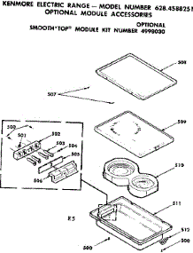 Optional Smooth Top parts for Kenmore Range 628.4588251 (6284588251, 628 4588251) from AppliancePartsPros.com