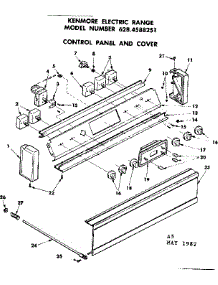 Control Panel And Cover parts for Kenmore Range 628.4588251 (6284588251, 628 4588251) from AppliancePartsPros.com