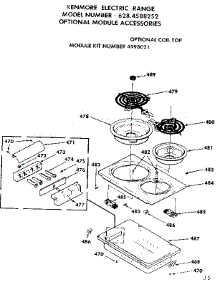 Optional Coil Top Module Kit No. 4998021 parts for Kenmore Range 628.4588252 (6284588252, 628 4588252) from AppliancePartsPros.com