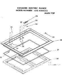 Main Top parts for Kenmore Range 628.4588252 (6284588252, 628 4588252) from AppliancePartsPros.com