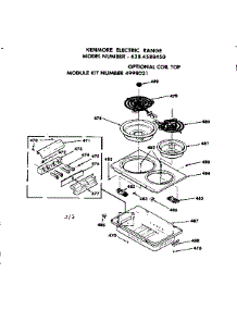 Optional Coil Top parts for Kenmore Range 628.4588450 (6284588450, 628 4588450) from AppliancePartsPros.com