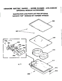 Optional Smooth Top parts for Kenmore Range 628.4588450 (6284588450, 628 4588450) from AppliancePartsPros.com