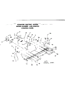 Control Panel parts for Kenmore Range 628.4588450 (6284588450, 628 4588450) from AppliancePartsPros.com