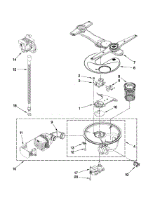 Pump, Washarm And Motor Parts parts for Kenmore Dishwasher 665.14059K010 (66514059K010, 665 14059K010) from AppliancePartsPros.com