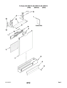 Door And Panel Parts parts for Kenmore Dishwasher 665.14059K010 (66514059K010, 665 14059K010) from AppliancePartsPros.com