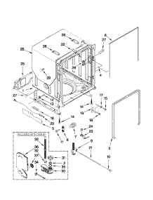 Tub And Frame Parts parts for Kenmore Dishwasher 665.14062K010 (66514062K010, 665 14062K010) from AppliancePartsPros.com