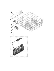 Lower Rack Parts parts for Kenmore Dishwasher 665.14062K012 (66514062K012, 665 14062K012) from AppliancePartsPros.com
