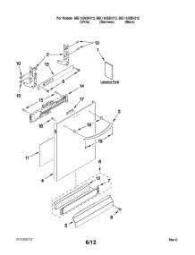 Door And Panel Parts parts for Kenmore Dishwasher 665.14063K012 (66514063K012, 665 14063K012) from AppliancePartsPros.com