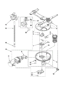 Pump, Washarm And Motor Parts parts for Kenmore Dishwasher 665.14069K012 (66514069K012, 665 14069K012) from AppliancePartsPros.com