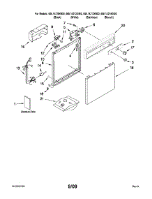 Frame And Console Parts parts for Kenmore Dishwasher 665.14213K900 (66514213K900, 665 14213K900) from AppliancePartsPros.com