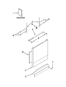 Door And Panel Parts parts for Kenmore Dishwasher 665.14312N410 (66514312N410, 665 14312N410) from AppliancePartsPros.com