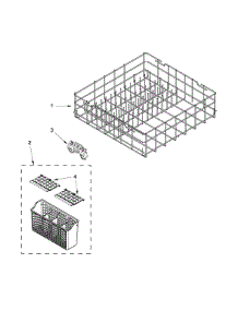 Lower Rack Parts parts for Kenmore Dishwasher 665.14312N410 (66514312N410, 665 14312N410) from AppliancePartsPros.com