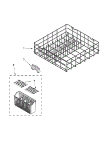 Lower Rack Parts parts for Kenmore Dishwasher 665.14312N412 (66514312N412, 665 14312N412) from AppliancePartsPros.com