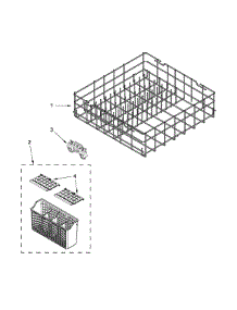 Lower Rack Parts parts for Kenmore Dishwasher 665.14313N413 (66514313N413, 665 14313N413) from AppliancePartsPros.com