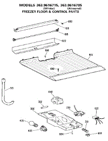 Freezer Floor & Control parts for Kenmore Refrigerator 363.9616715 (3639616715, 363 9616715) from AppliancePartsPros.com