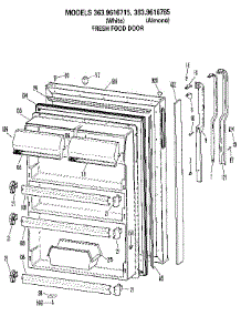 Fresh Food Door parts for Kenmore Refrigerator 363.9616715 (3639616715, 363 9616715) from AppliancePartsPros.com