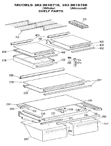 Shelf parts for Kenmore Refrigerator 363.9616716 (3639616716, 363 9616716) from AppliancePartsPros.com