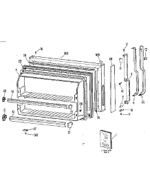 Freezer Door parts for Kenmore Refrigerator 363.9616781 (3639616781, 363 9616781) from AppliancePartsPros.com