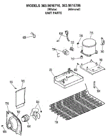 Unit parts for Kenmore Refrigerator 363.9616786 (3639616786, 363 9616786) from AppliancePartsPros.com