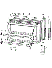 Freezer Door parts for Kenmore Refrigerator 363.9616862 (3639616862, 363 9616862) from AppliancePartsPros.com