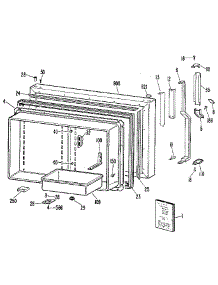 Freezer Door parts for Kenmore Refrigerator 363.9619611 (3639619611, 363 9619611) from AppliancePartsPros.com