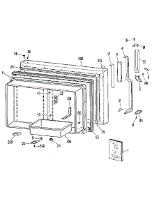 Freezer Door parts for Kenmore Refrigerator 363.9619614 (3639619614, 363 9619614) from AppliancePartsPros.com