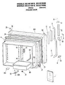Freezer Door parts for Kenmore Refrigerator 363.9619686 (3639619686, 363 9619686) from AppliancePartsPros.com