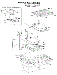 Shelf parts for Kenmore Refrigerator 363.9624711 (3639624711, 363 9624711) from AppliancePartsPros.com