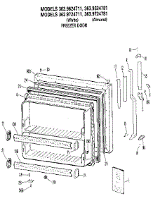 Freezer Door parts for Kenmore Refrigerator 363.9624781 (3639624781, 363 9624781) from AppliancePartsPros.com