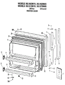 Freezer Door parts for Kenmore Refrigerator 363.9628610 (3639628610, 363 9628610) from AppliancePartsPros.com
