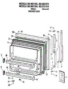 Freezer Door parts for Kenmore Refrigerator 363.9631373 (3639631373, 363 9631373) from AppliancePartsPros.com