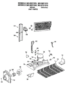 Unit parts for Kenmore Refrigerator 363.9631374 (3639631374, 363 9631374) from AppliancePartsPros.com